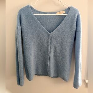 Sezane Barry Cardigan - Light Blue - Ribved V-neck Button Women's Size XS - VGUC